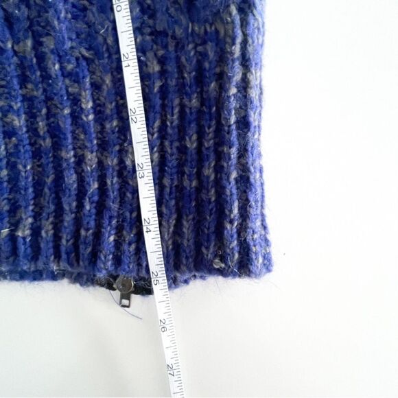 BB Dakota Cable Knit Chunky Sweater Blue Gray Diagonal Zipper Women's M Acrylic - Picture 9 of 12